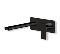 NEWFORM - B-EASY gruppo lavabo lungo a parete piastra unica nero - 72631E + 27852