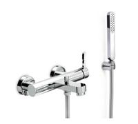 Newform - Gruppo vasca esterno completo di supporto fisso, flessibile in PVC e doccetta in ABS.- 65840c