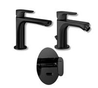 Newform - Linfa set miscelatore lavabo + bidet + doccia con incasso [nero opaco] - 69410+69425+69470E+10862