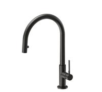 Newform - MAKI miscelatore lavello bocca girevole e doccia a scomparsa [carbon satin] - 71845.M0.077