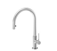 Newform - MAKI miscelatore lavello bocca girevole e doccia a scomparsa [PVD acciaio spazzolato] - 71845.59.066