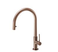 Newform - MAKI miscelatore lavello bocca girevole e doccia a scomparsa [PVD brushed copper bronze] - 71845.59.067