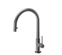 Newform - MAKI miscelatore lavello bocca girevole e doccia a scomparsa [PVD brushed gun metal] - 71845.59.064