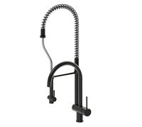 Newform - Moony miscelatore lavello doppia bocca e doccetta sidespray [carbon satin] - 3155.M0.077