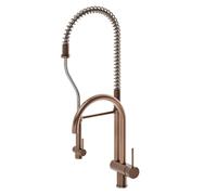 Newform - Moony miscelatore lavello doppia bocca e doccetta sidespray [PVD brushed copper bronze] - 3155.59.067