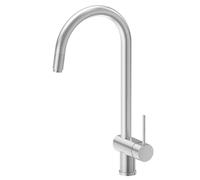 Newform - Moony miscelatore lavello tondo con doccia estraibile [PVD acciaio spazzolato] - 3125.59.066
