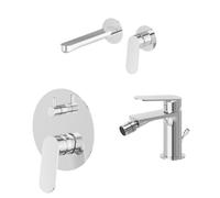 NEWFORM - RISE UP set miscelatore lavabo a parete, bidet con scarico, miscelatore deviatore 2 vie - 74030+74025+74070 : Finitura - Cromo lucido