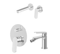 NEWFORM - RISE UP set miscelatore lavabo a parete, bidet senza scarico, miscelatore deviatore 2 vie - 74030+74026+74070 : Finitura - Nero opaco