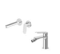 NEWFORM - RISE UP set miscelatore lavabo a parete e miscelatore bidet senza scarico - 74030+74026 : Finitura - Nero opaco