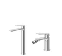 NEWFORM - RISE UP set miscelatore lavabo alto e miscelatore bidet senza scarico - 74015+74026 : Finitura - Cromo lucido