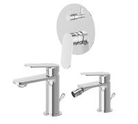 NEWFORM - RISE UP set miscelatore lavabo + miscelatore bidet + miscelatore deviatore 2 uscite - 74010+74025+74070 : Finitura - Nero opaco