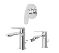NEWFORM - RISE UP set miscelatore lavabo + miscelatore bidet + miscelatore doccia - 74010+74025+74070 : Finitura - Nero opaco