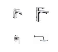 Newform - Set bagno Extro miscelatore lavabo + miscelatore bidet + miscelatore doccia 1 uscita + soffione + braccio
