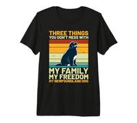 Newfoundland Dog Retro - Famiglia, libertà e My Blackbear Maglietta Premium