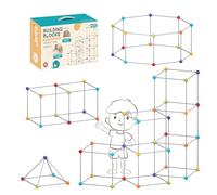NEWFUN 128 Pz Kit Costruzioni del Forte per Bambini, Fortino per Bambini, Giocattoli da Giardino per Interni ed Esterni, Regali Educativi, Adatto per Bambini da 4 a 12 Anni