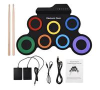 NEWFUN Batteria Elettronica, E-Drum Pad, 7 Pads in Silicone, USB MIDI, Inclusa Pedale e Bacchette