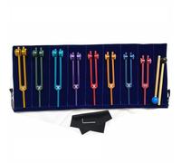 NEWFUN Diapason, diapason curativo, Set di diapason da 8 pezzi, set di diapason dei chakra per la terapia del suono, vibrazioni di bilanciamento, 2 martelli in silicone, 1 borsa di stoffa