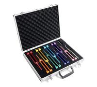 NEWFUN Diapason,Diapason Neurologico,Set di 8 pezzi con base + 1 martelli in silicone e panno per la pulizia, ideale per la terapia, per la terapia dei chakra, la terapia del suono, l'antistress