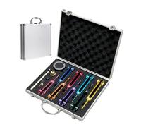 NEWFUN Diapason,Diapason Neurologico,Set di 8 pezzi con base + 1 martelli in silicone e panno per la pulizia, ideale per la terapia, per la terapia dei chakra, la terapia del suono, l'antistress