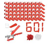 NEWFUN Distanziatori per Piastrelle, Cunei per Piastrelle, Livellatori per Piastrelle, Fughe Piastrelle, Livellatrice per Piastrelle per La Posa di Pietre (400 linguette 200 cunei, 2,0 mm)