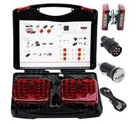 NEWFUN Fanali Posteriori Rimorchio, 12V Fanali Posteriori Rimorchio Led, Fanale Posteriore Magnetico Combinato, Impermeabile, Ricaricabile, per Rimorchi, Camion, Roulotte o Autocarri, E-Mark