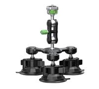 NEWFUN Kit Suppoto Ventosa Tripla Auto, supporto a ventosa per riprese sul tetto, supporto per auto in terza persona per Insta360, Adatto a tutti i tipi di auto