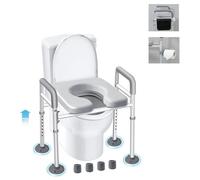 NEWFUN Rialzo WC per Anziani, Comoda WC Alzawater per Anziani, Alzawater per Protesi Anca, Sollevatore per WC Senior con Regolazione in Altezza, Adatto a Tutti i WC Standard, Capacità di Carico: 150KG