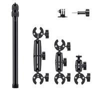 NEWFUN Supporto per Videocamera, Accessorio per insta360 x4, Kit per Moto per insta360 x4, X3, X2 Rotazione di 360 Gradi, Doppio Morsetto, Supporto per Moto, Compatibile con Più Dispositivi
