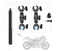 NEWFUN Supporto per Videocamera, Accessorio per insta360 x4, Kit per Moto per insta360 x4, X3, X2 Rotazione di 360 Gradi, Doppio Morsetto, Supporto per Moto, Compatibile con Più Dispositivi