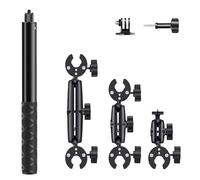 NEWFUN Supporto per Videocamera, Kit per Moto per insta360 x4, X3, X2 Rotazione di 360 Gradi, Doppio Morsetto, Supporto per Moto, Compatibile con Più Dispositivi