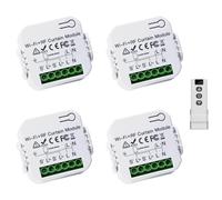 NEWFUN Telecomando Per Tapparelle Elettriche,Comando Tapparelle Wifi,4 Pcs,Con Telecomando,Può Essere Controllato Tramite App,100v-240v,Per Tapparelle,Persiane e Tende Da Sole