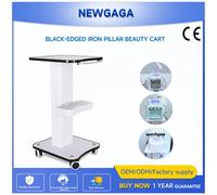 NEWGAGA Supporto per salone di bellezza Carrello per macchina Carrello per macchina SPA Supporto per ruota Organizzatore per attrezzature di stoccaggio 3 livelli con maniglia di spinta WHITE
