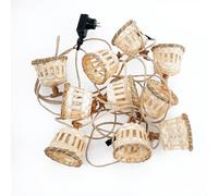 newgarden AURORA Ghirlanda Luminosa Decorativa per Esterni in Interni Fibra di Legno 10 LED Lanterne Calde Lunga 8 Metri. Prodotto in Spagna