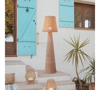 Newgarden Lampada LED da pavimento ricaricabile Lola, color legno, rattan, IP54 Newgarden