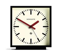 Newgate® Amp Orologio da tavolo | Design quadrato ispirato alle stazioni ferroviarie | Cassa nera con lancette rosse | Stile moderno per scrivania, tavolo, mensola, camino o comodino
