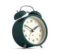 Newgate® Charlie Bell Echo sveglia | Interpretazione moderna del classico orologio a campana gemella | Verde Eden | Numeri facili da leggere | Ideale per comodino, scrivania o scaffale