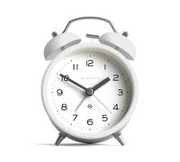 Newgate® Charlie Bell Echo sveglia | Rivisitazione moderna del classico orologio a doppia campana | Bianco | Numeri facili da leggere | Ideale per comodino, scrivania o scaffale | Accessorio retrò