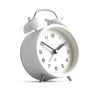 Newgate® Charlie Bell sveglia | Interpretazione moderna dell'orologio a doppia campana classico | Bianca | Numeri facili da leggere | Ideale per comodino, scrivania o mensola | Accessorio rétro