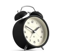 Newgate® Charlie Bell sveglia | Interpretazione moderna dell'orologio a doppia campana classico | Nero | Numeri facili da leggere | Ideale per comodino, scrivania o scaffale | Accessorio rétro