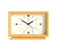 NEWGATE® Hollywood orologio da tavolo | Design rettangolare contemporaneo | Legno massello | Finitura rovere chiaro | Stile metà secolo per scrivania, piano del tavolo, scaffale o comodino