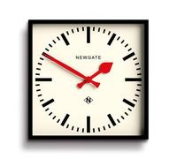 Newgate® Number Five Orologio da parete ferroviario - Orologio quadrato - Orologio da cucina - Orologio da ufficio - Orologio retrò - Orologio da stazione ferroviaria - Rosso