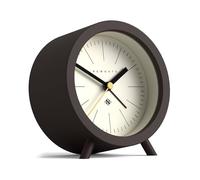 NEWGATE Sveglia Fred, design moderno a botte, marrone cioccolato, ideale per comodino, scrivania o mensola, accessorio moderno scandinavo retrò per camera da letto e ufficio