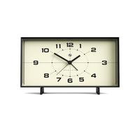 Newgate® Wideboy sveglia | Design retrò rettangolare | Nero | Quadrante di metà secolo | Ideale per comodino, scrivania, mensola del camino o scaffale | Accessorio retrò