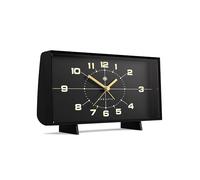Newgate Wideboy - Sveglia di ispirazione retrò - Sveglia analogica - Sveglia da comodino - Sveglia a batteria - Sveglia silenziosa - Orologio da tavolo - Orologio da ufficio (quadrante nero)