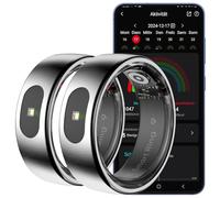 newgen medicals anello smart Android: Set da 2 Anelli fitness tracker, Controllo touch, misura la frequenza cardiaca, la variabilità della frequenza cardiaca