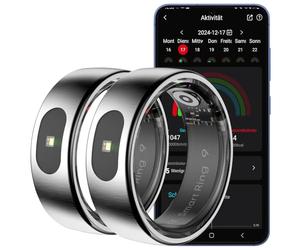 newgen medicals anello smart Android: Set da 2 Anelli fitness tracker, Controllo touch, misura la frequenza cardiaca, la variabilità della frequenza cardiaca