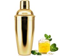 NewGF Shaker per cocktail, miscelatore per bevande con colino integrato per mescolare bevande margarita, adatto ai principianti in acciaio inox, utensile da bar - regalo di Natale (oro)