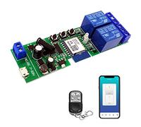 Newgoal 2 canaliWiFi Wireless Smart Switch Modulo relè autobloccante a pollici, da applicare al controllo accessi APP Tuya SmartLife, apriporta per garage WiFi fai-da-te