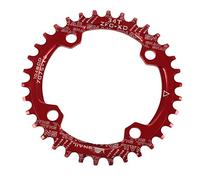 Newgoal Maglia Catena della Bicicletta, 32T / 34T/ 36T / Corona Larga e Stretta/Disco Catena BCD 104, utilizzato per la Modifica di Bici da Strada e Mountain Bike Singolo pignone, Rosso 34T