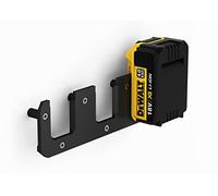 NewGround Designs Supporto da parete a batteria adatto per batterie DeWalt da 18 V/14,4 V, supporto per batteria, supporto da parete per 3 batterie, prodotto in Germania (3 batterie)